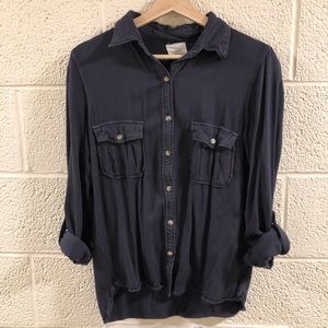 Navy Button Down